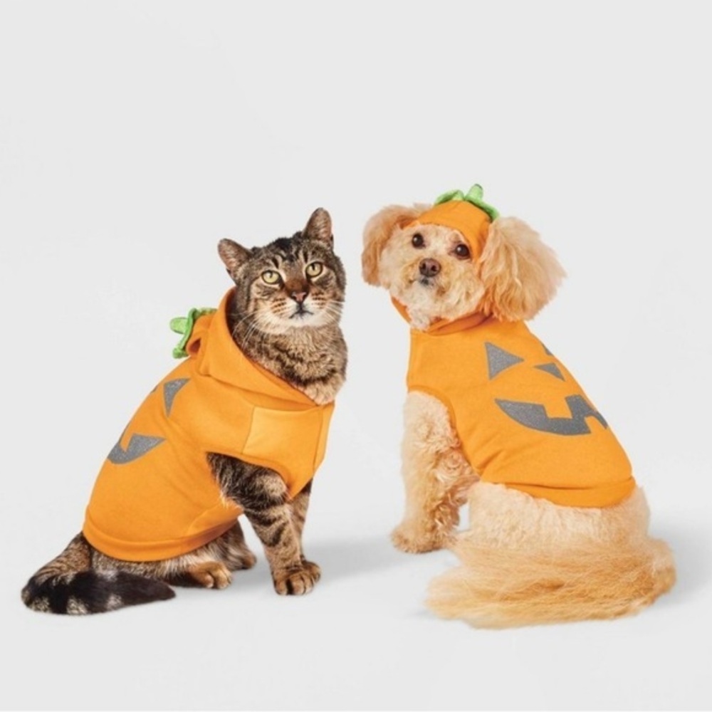 Hyde & Eek! Reflective Jack-O-Lantern Pumpkin Hoodie Dog, Cat Costume, XS